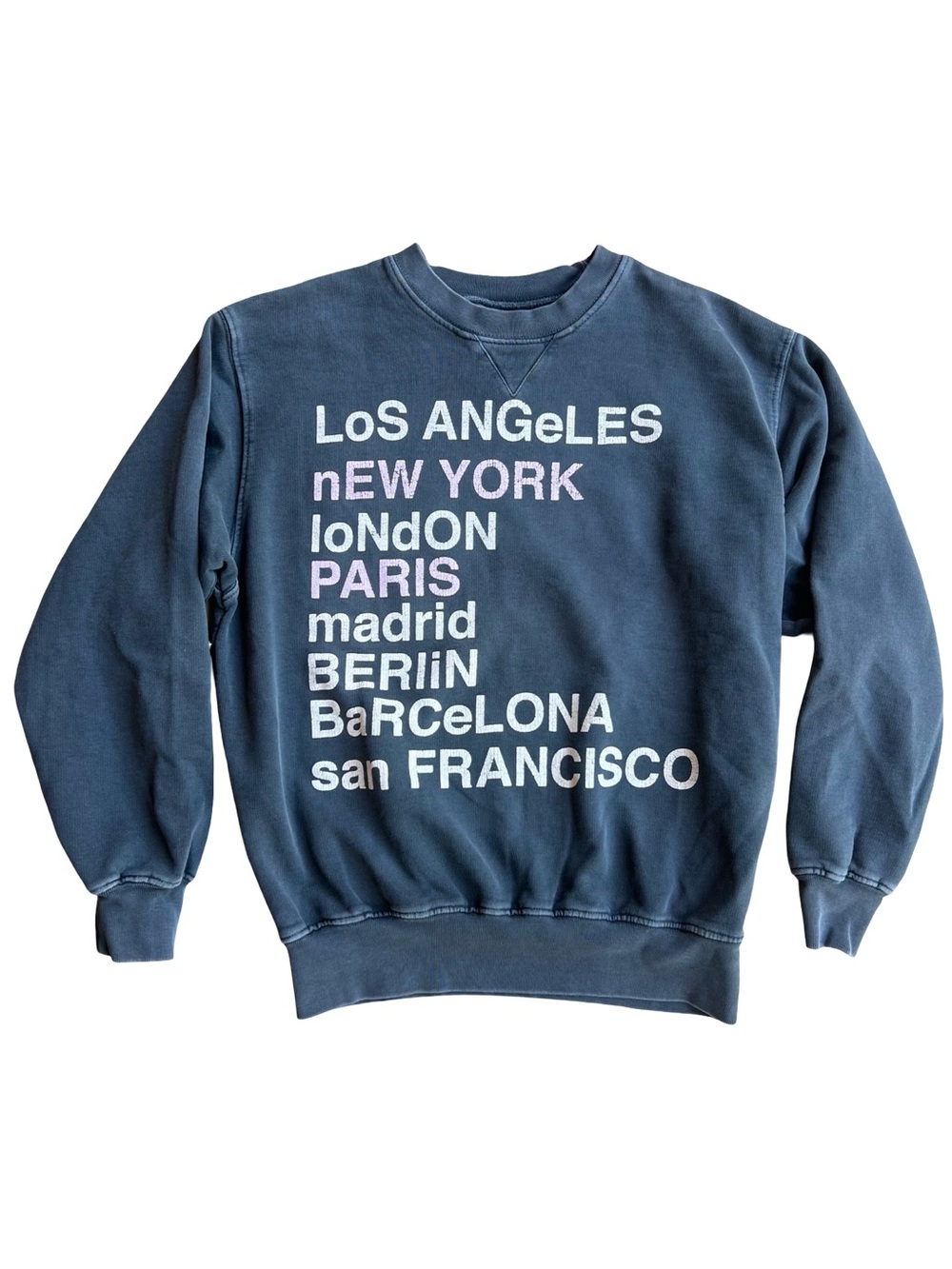 ANINE BING City Love Designer Graphic XS Sweatshirt Los Angeles SF Madrid Paris